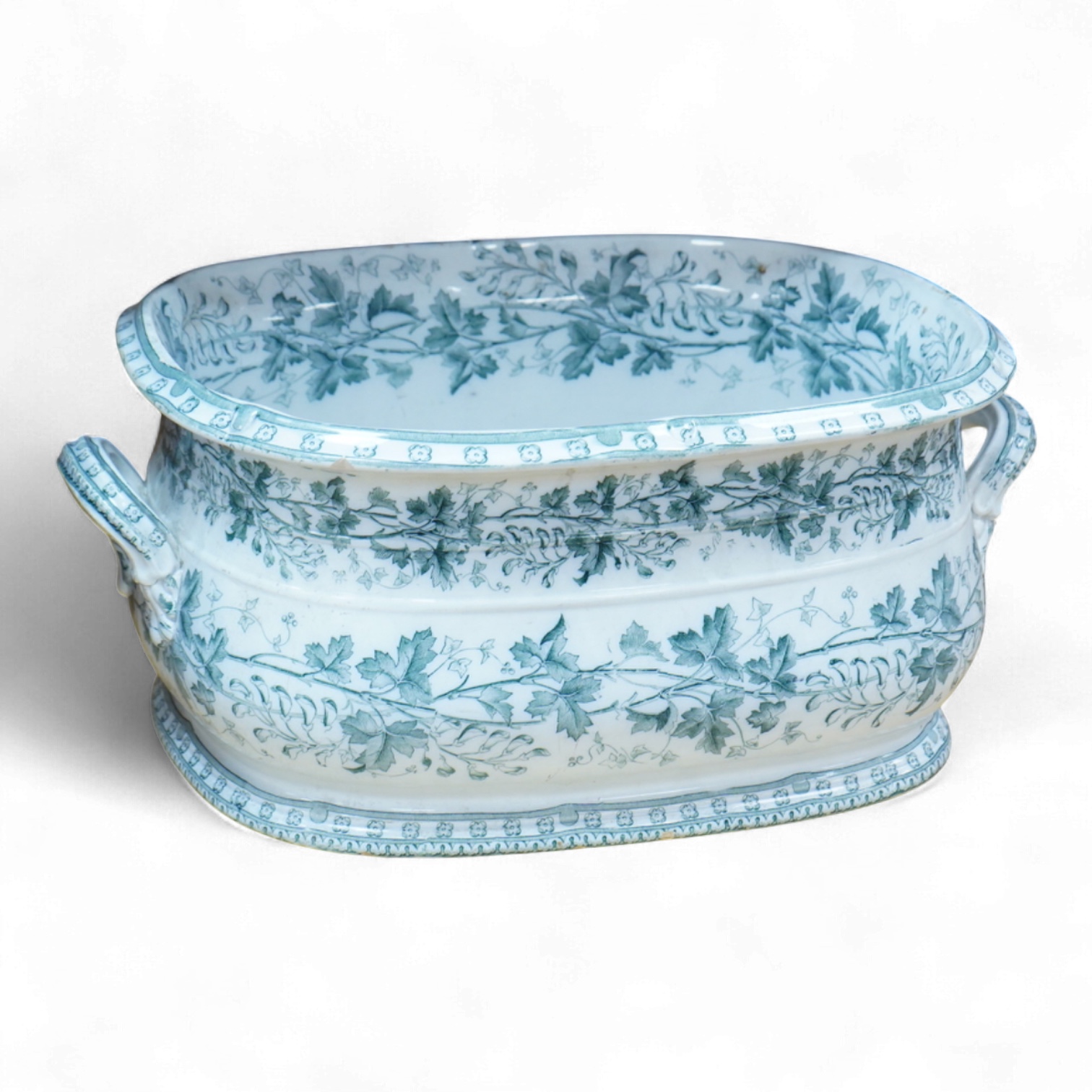 A Samuel Alcock pottery footbath, 52cm wide
